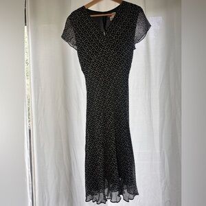 JM Collection Black and White Polka Dot Dress